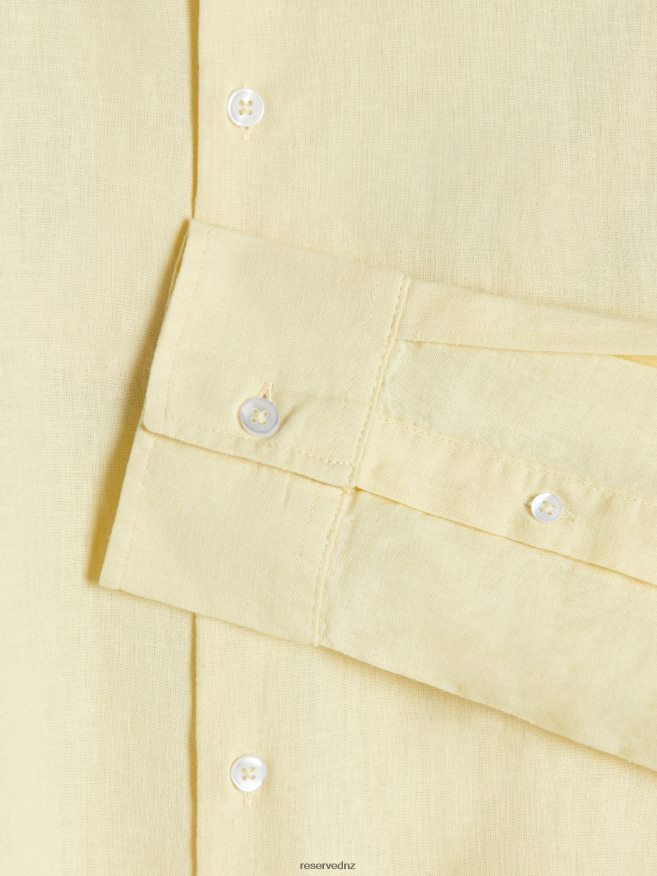 Reserved Men Slim Fit Shirt P6H08T1368 Apparel Light Yellow