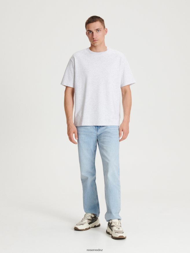 Reserved Men Boxy T-Shirt P6H08T1195 Apparel Light Grey