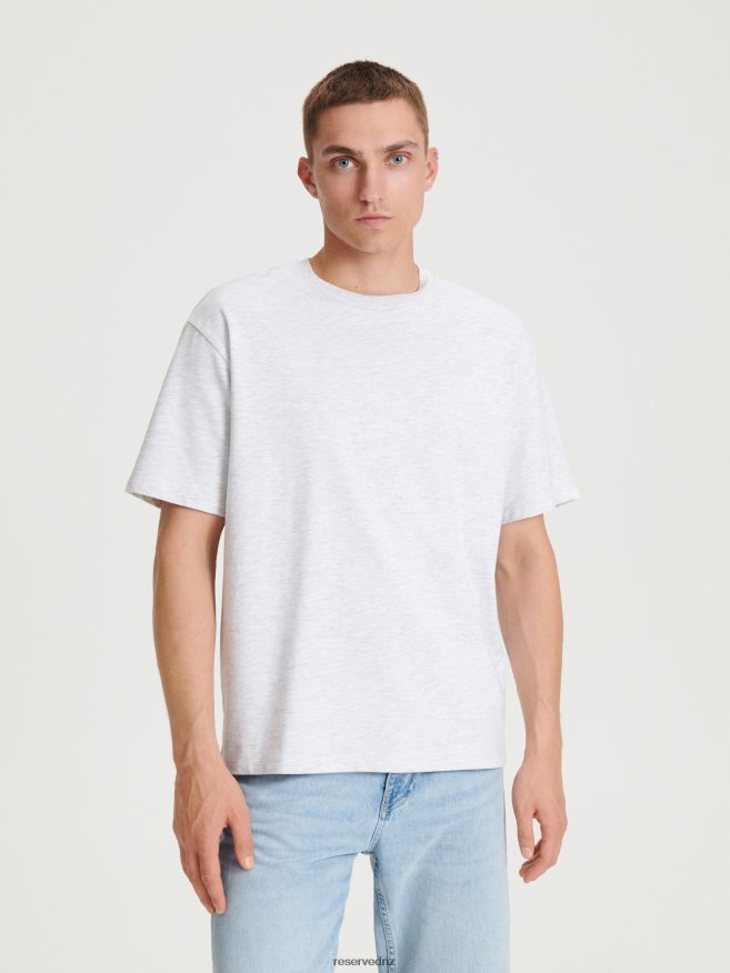 Reserved Men Boxy T-Shirt P6H08T1195 Apparel Light Grey