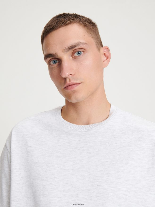 Reserved Men Boxy T-Shirt P6H08T1195 Apparel Light Grey