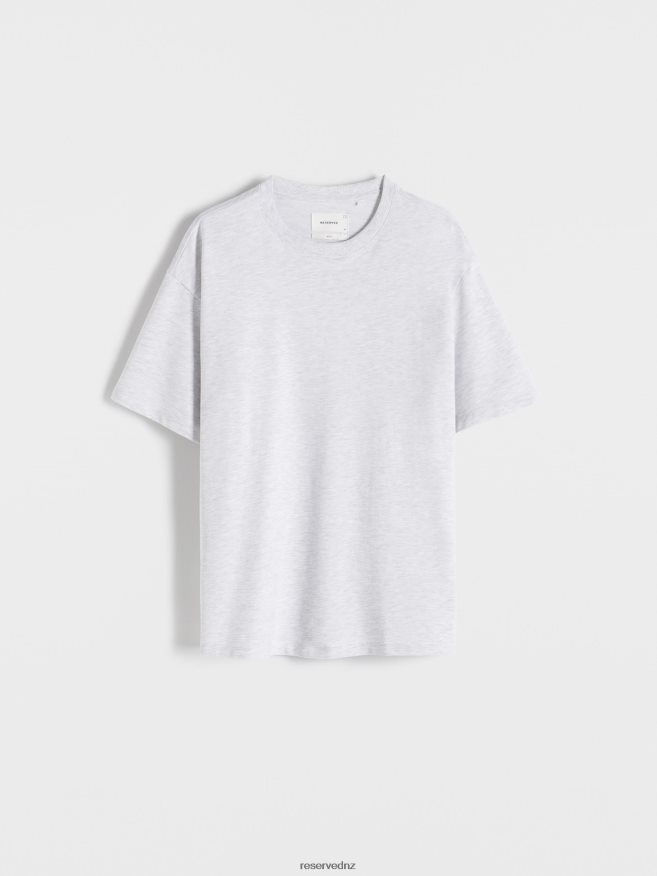Reserved Men Boxy T-Shirt P6H08T1195 Apparel Light Grey