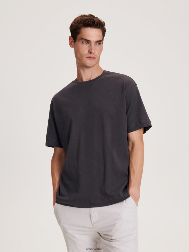 Reserved Men Boxy T-Shirt P6H08T1203 Apparel Anthracite