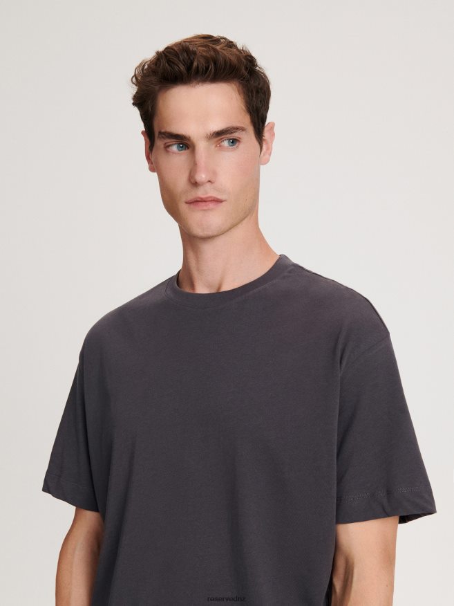Reserved Men Boxy T-Shirt P6H08T1203 Apparel Anthracite