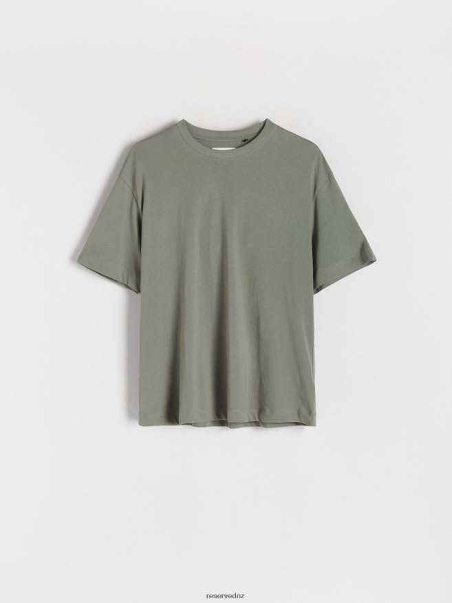 Reserved Men Boxy T-Shirt P6H08T1204 Apparel Dusty Green