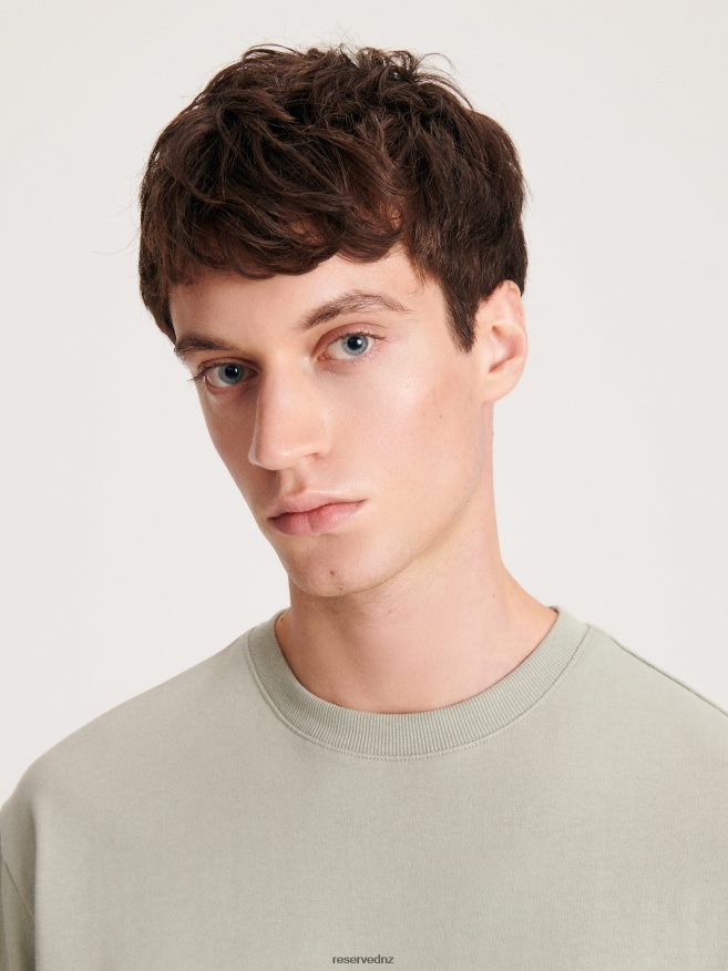 Reserved Men Boxy T-Shirt P6H08T1216 Apparel Pale Green