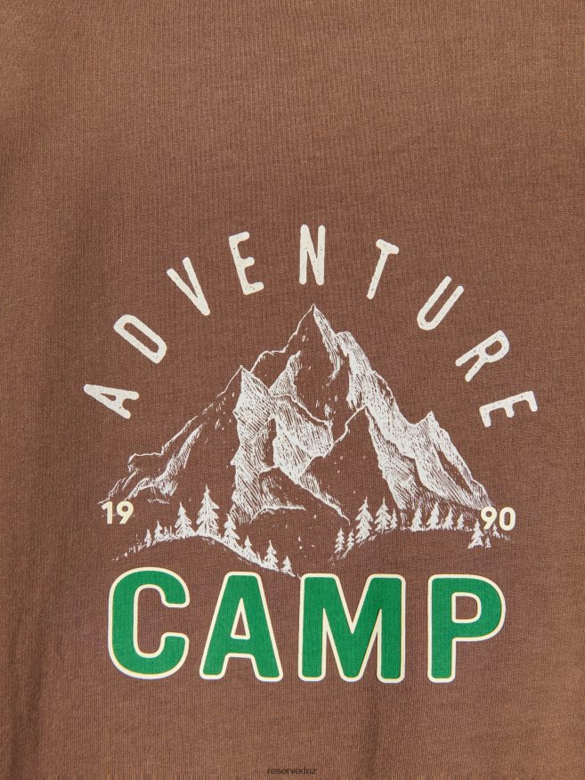 Reserved Men Comfortable Regular Fit T-Shirt With Print P6H08T1156 Apparel Brown