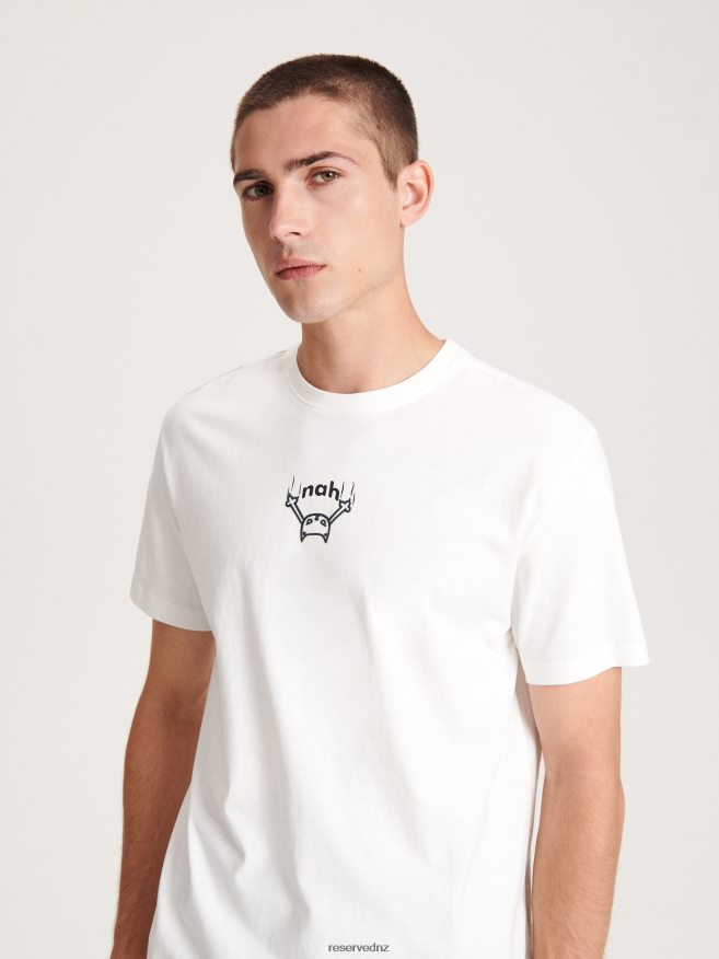 Reserved Men Comfortable Regular Fit T-Shirt With Print P6H08T1178 Apparel Cream