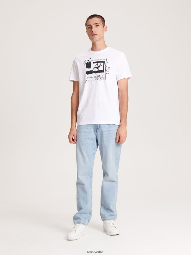 Reserved Men Comfortable Regular Fit T-Shirt With Print P6H08T1193 Apparel White