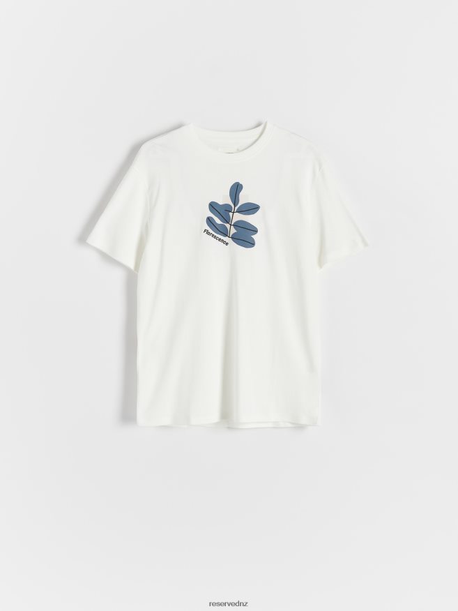 Reserved Men Comfortable Regular Fit T-Shirt With Print P6H08T1215 Apparel Cream