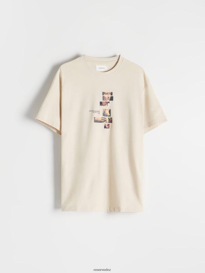 Reserved Men Fashion Regular Fit T-Shirt With Print P6H08T1266 Apparel Beige