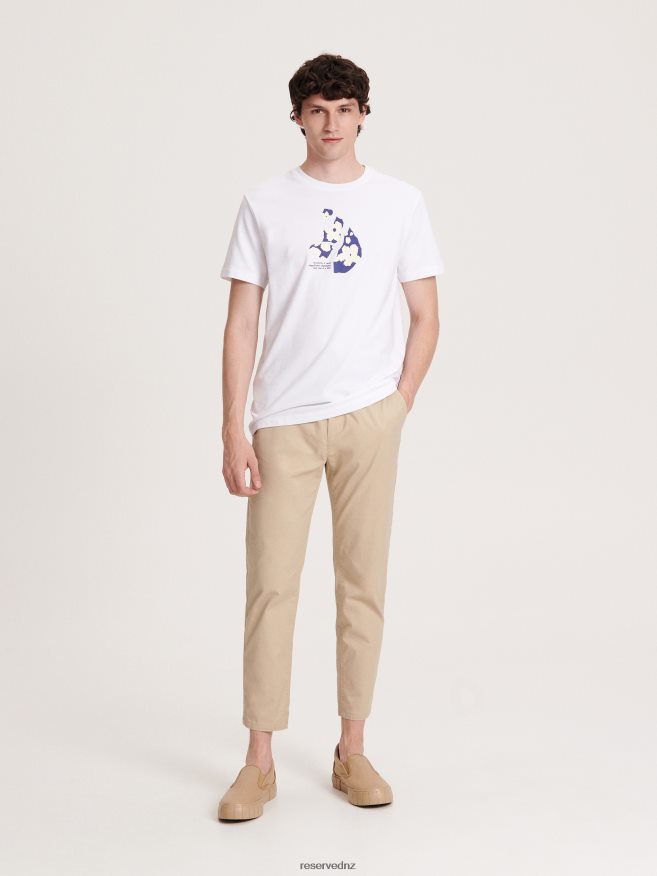 Reserved Men Fashion Regular Fit T-Shirt With Print P6H08T1290 Apparel White