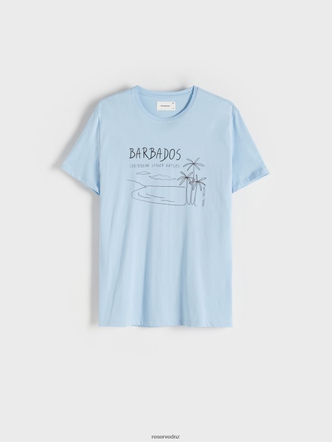 Reserved Men Fashion Regular Fit T-Shirt With Print P6H08T1297 Apparel Pale Green