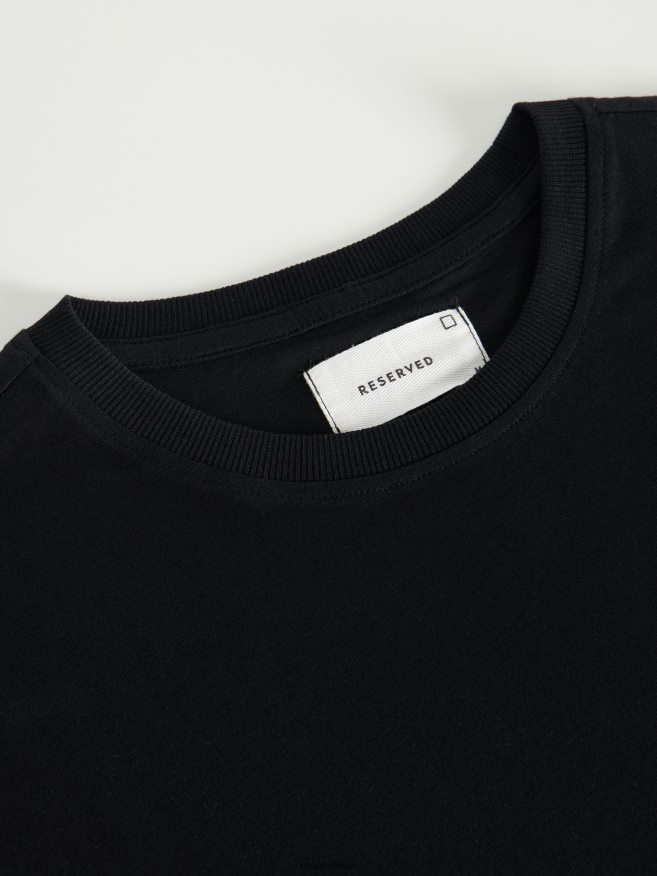 Reserved Men New Regular Fit T-Shirt P6H08T1220 Apparel Black