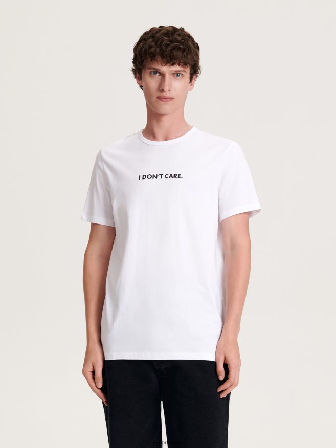 Reserved Men New Regular Fit T-Shirt With Print P6H08T1248 Apparel White