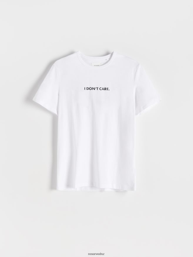 Reserved Men New Regular Fit T-Shirt With Print P6H08T1248 Apparel White