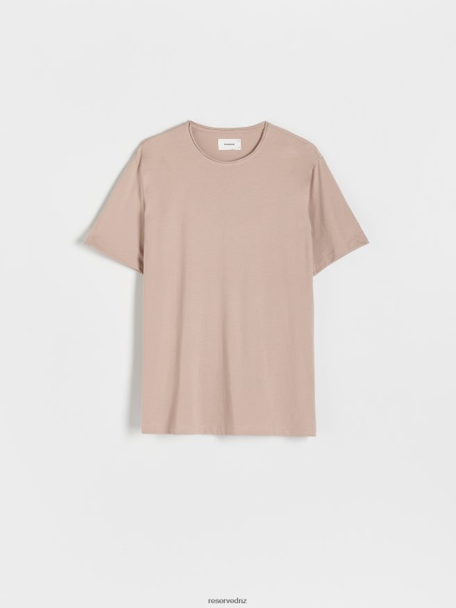 Reserved Men New Style Regular Fit T-Shirt P6H08T1164 Apparel Beige