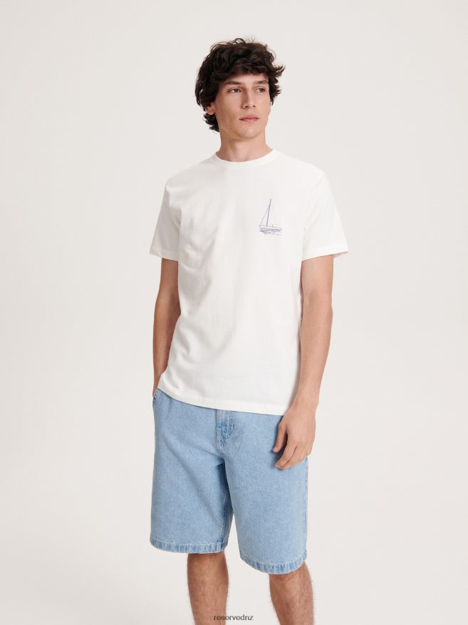 Reserved Men New Style Regular Fit T-Shirt P6H08T1184 Apparel Cream