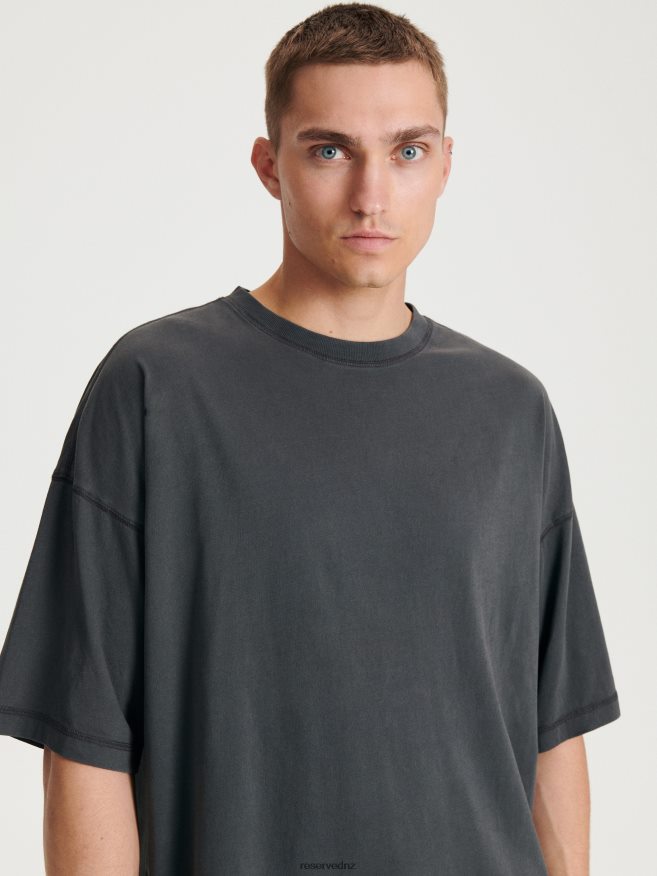 Reserved Men Oversized T-Shirt P6H08T1161 Apparel Dark Grey