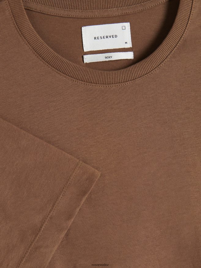 Reserved Men Oversized T-Shirt P6H08T1283 Apparel Coffee