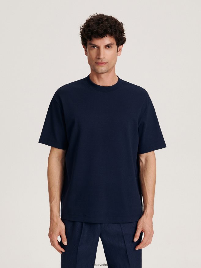 Reserved Men Oversized T-Shirt P6H08T1285 Apparel Navy