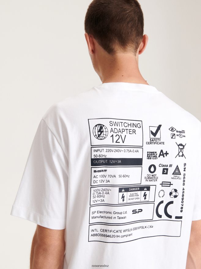 Reserved Men Oversized T-Shirt With Print P6H08T1172 Apparel White