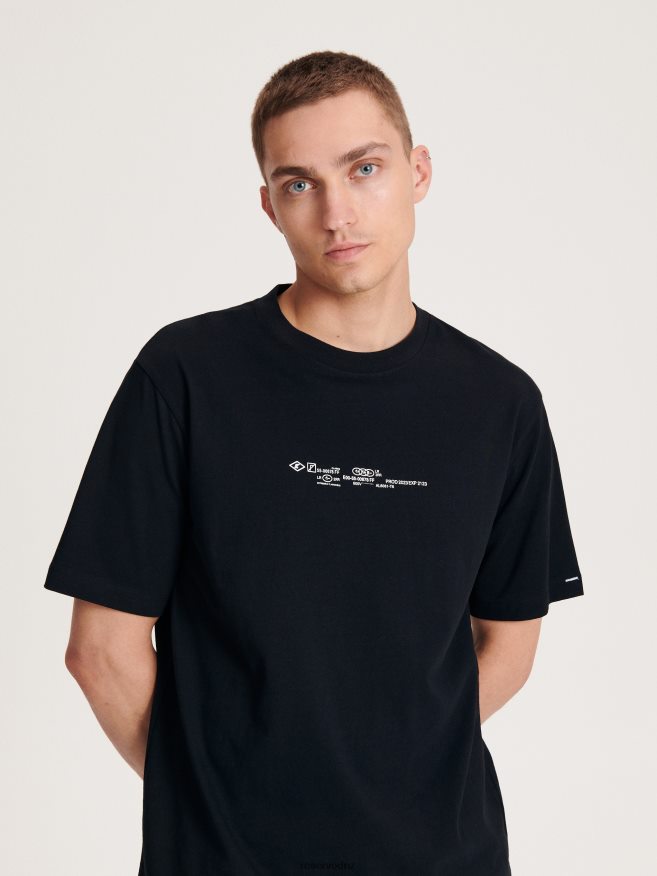 Reserved Men Oversized T-Shirt With Print P6H08T1218 Apparel Black