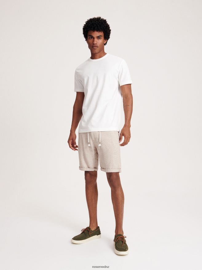 Reserved Men Regular Fit T-Shirt Fashion Style P6H08T1249 Apparel Cream