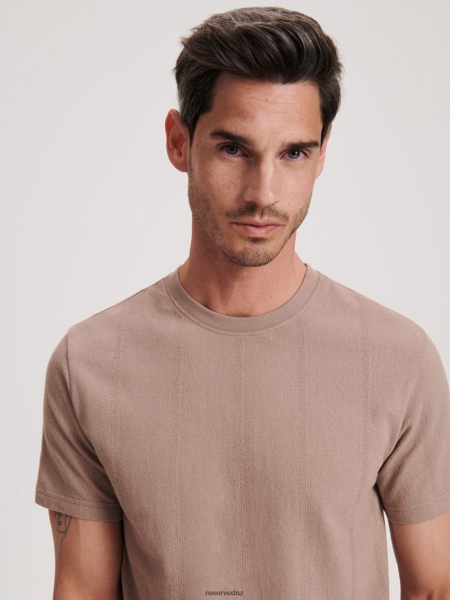 Reserved Men Regular Fit T-Shirt Fashion Style P6H08T1260 Apparel Beige