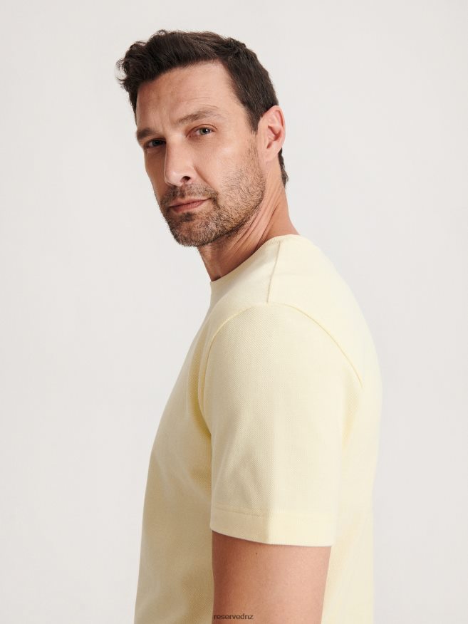 Reserved Men Regular Fit T-Shirt Fashion Style P6H08T1264 Apparel Light Yellow