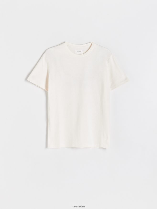 Reserved Men Regular Fit T-Shirt Fashion Style P6H08T1267 Apparel Cream