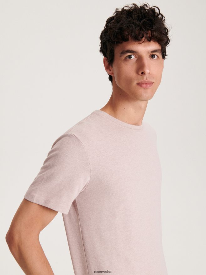 Reserved Men Regular Fit T-Shirt Fashion Style P6H08T1310 Apparel Mauve