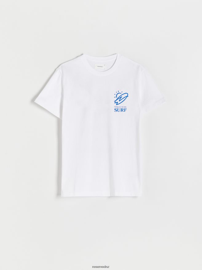 Reserved Men Regular Fit T-Shirt With Back Print P6H08T1302 Apparel Cream