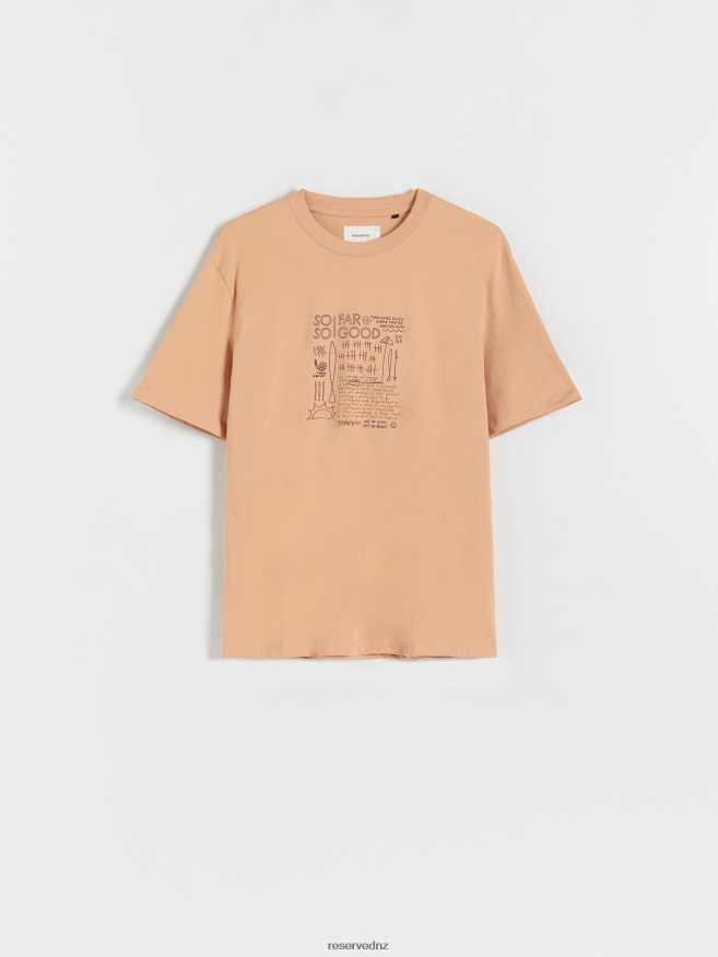 Reserved Men Regular Fit T-Shirt With Print P6H08T1318 Apparel Wheat