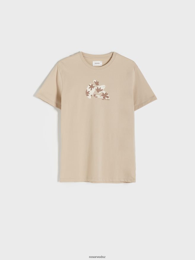 Reserved Men Regular Fit T-Shirt With Print P6H08T1319 Apparel Beige