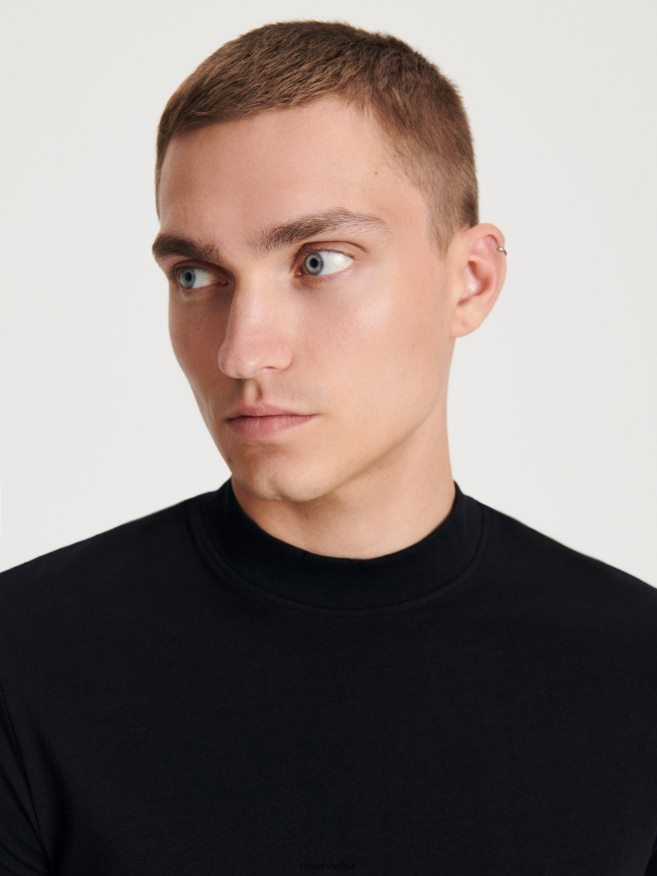 Reserved Men Slim Fit T-Shirt P6H08T1179 Apparel Black