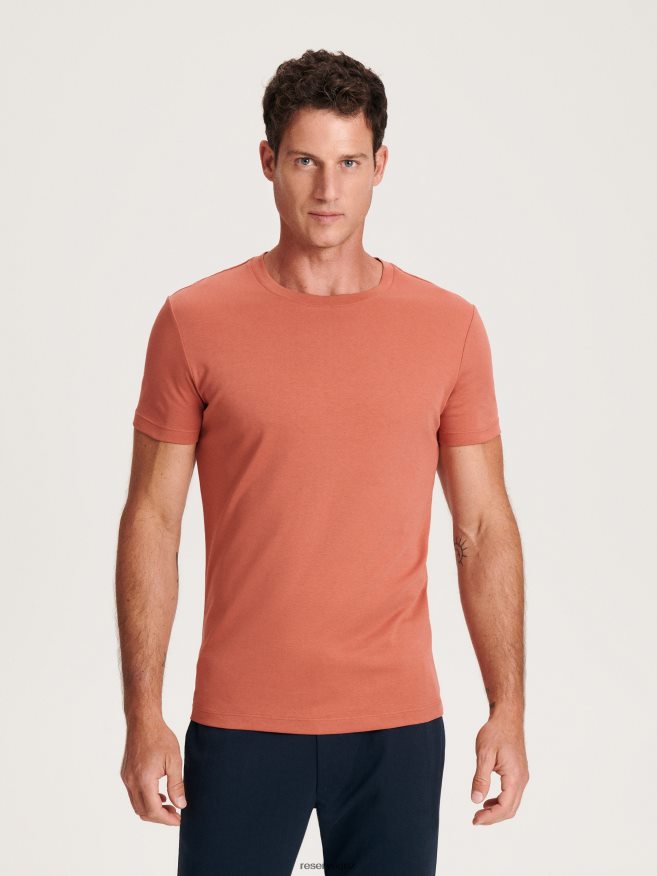 Reserved Men Slim Fit T-Shirt P6H08T1183 Apparel Spicy Red