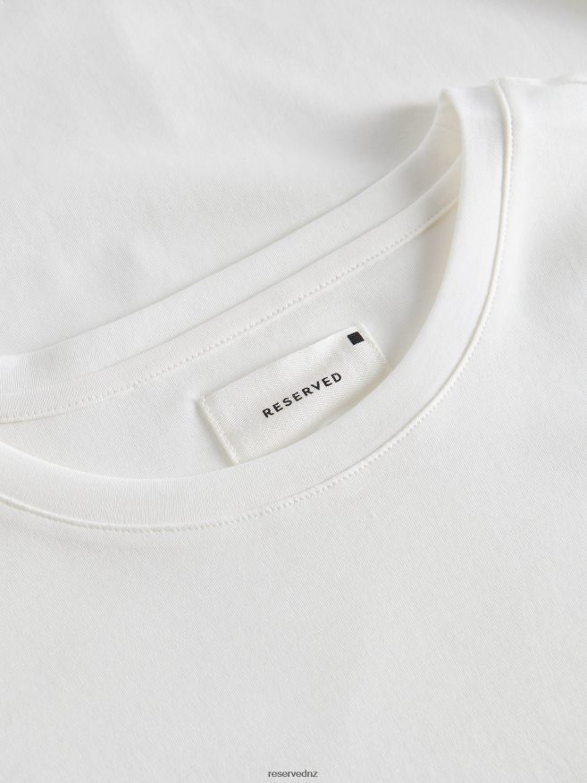 Reserved Men Slim Fit T-Shirt P6H08T1186 Apparel Cream