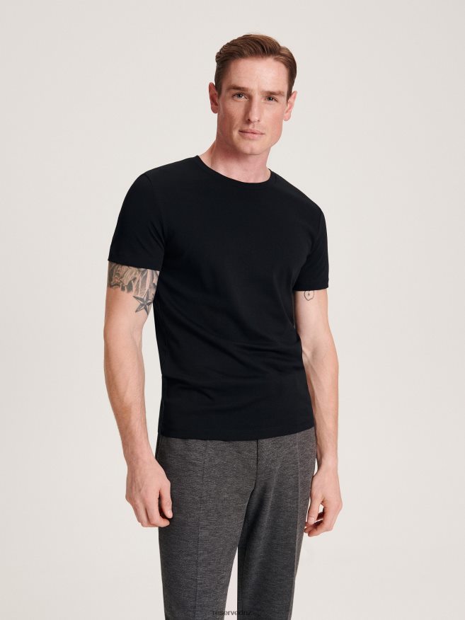 Reserved Men Slim Fit T-Shirt P6H08T1189 Apparel Black