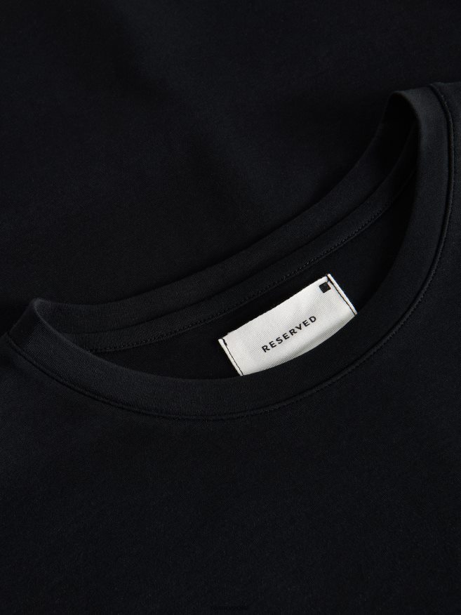Reserved Men Slim Fit T-Shirt P6H08T1189 Apparel Black