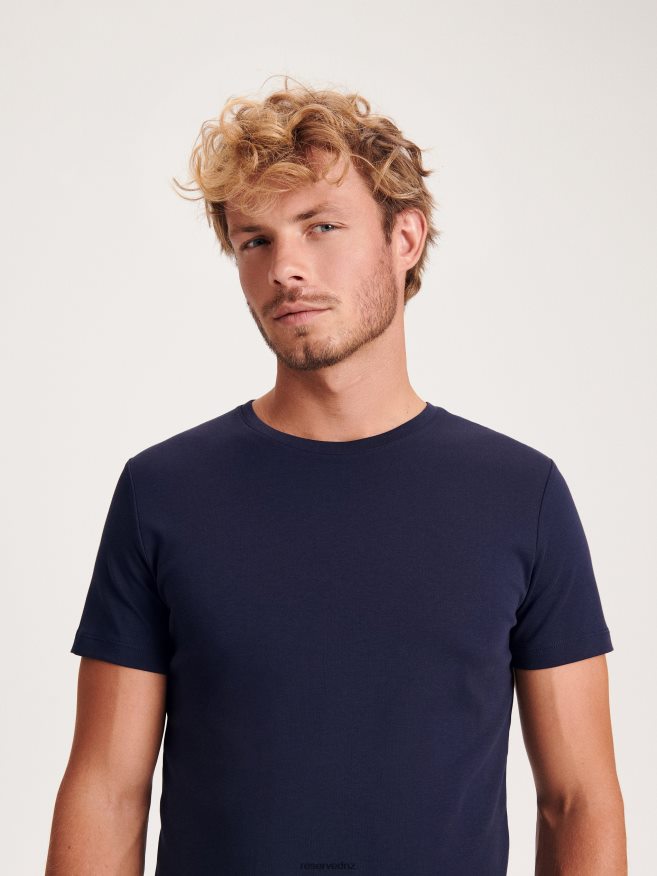 Reserved Men Slim Fit T-Shirt P6H08T1207 Apparel Navy
