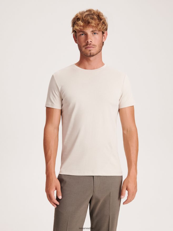 Reserved Men Slim Fit T-Shirt P6H08T1208 Apparel Beige