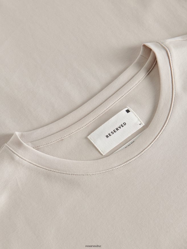 Reserved Men Slim Fit T-Shirt P6H08T1208 Apparel Beige