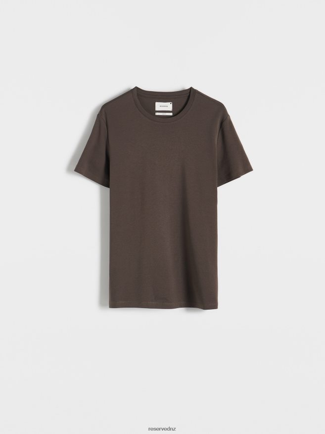 Reserved Men Slim Fit T-Shirt P6H08T1219 Apparel Dusty Brown