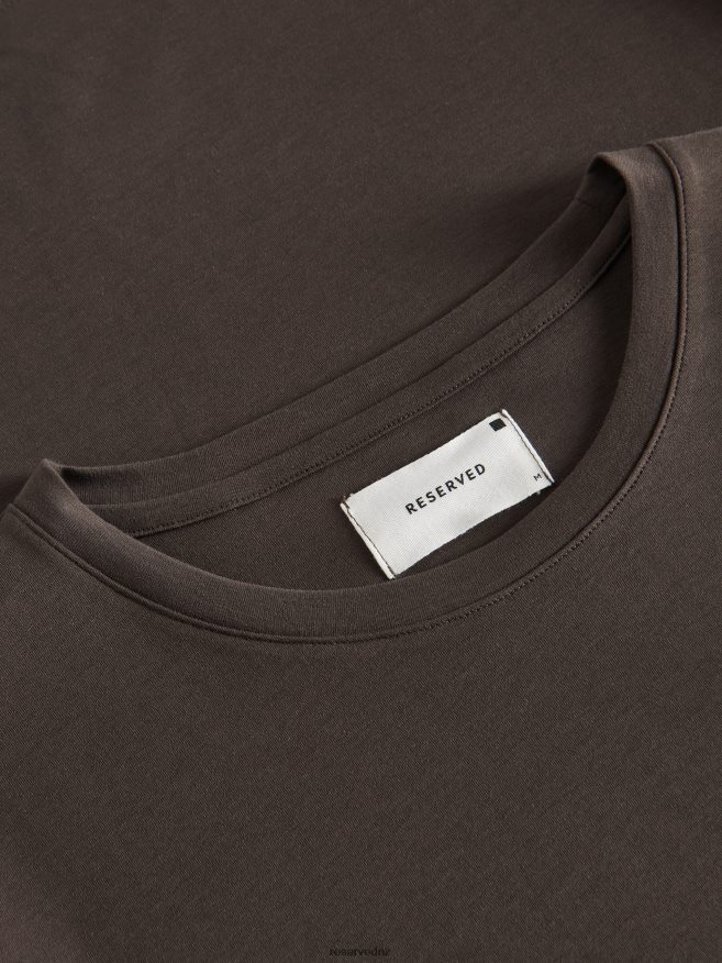 Reserved Men Slim Fit T-Shirt P6H08T1219 Apparel Dusty Brown