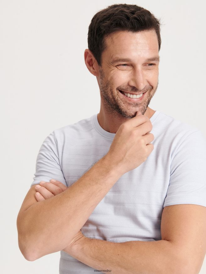 Reserved Men Slim Fit T-Shirt P6H08T1291 Apparel Pale Blue