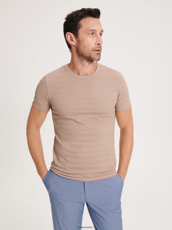 Reserved Men Slim Fit T-Shirt P6H08T1312 Apparel Beige
