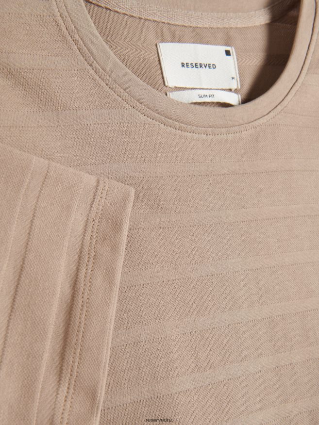 Reserved Men Slim Fit T-Shirt P6H08T1312 Apparel Beige