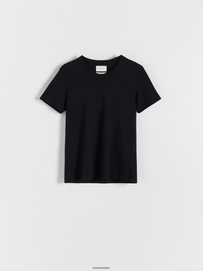 Reserved Men Slim Fit V-Neck T-Shirt P6H08T1286 Apparel Black