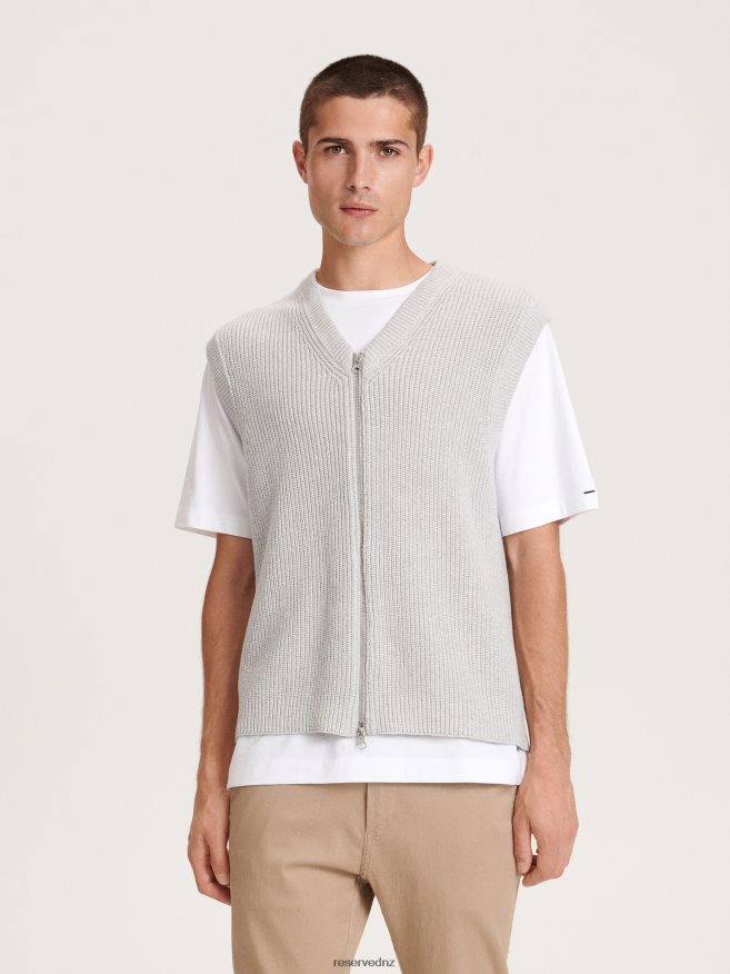 Reserved Men Cotton Vest P6H08T1096 Apparel Light Grey
