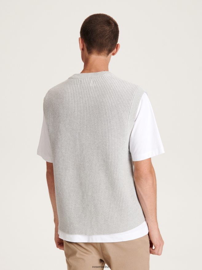 Reserved Men Cotton Vest P6H08T1096 Apparel Light Grey
